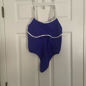 Colsie Royal Blue One Piece with White Accents